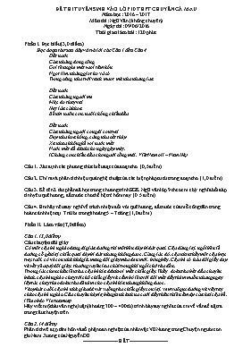 Đề thi tuyển sinh lớp 10 môn Ngữ văn - Năm học 2016-2017 - Trường THPT chuyên Cà Mau